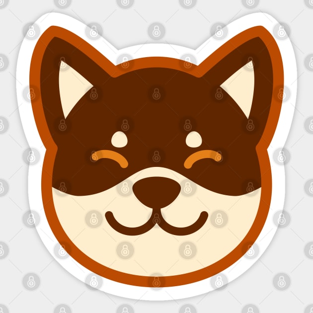 Brown Shiba: Eyes closed smile Sticker by Red Wolf